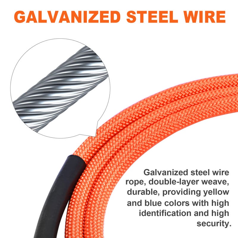 Meyoppm Flip Line, Wire Core Flipline 1/2"" X 8', Wire Core Flip Line Kit with Triple Lock Carabiner Adjuster, Steel Swivel Snap, Climbing Flipline for Fall Protection, Arborist, Tree Climbers - Image 3